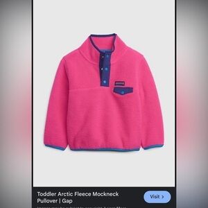 Toddler Arctic Fleece Mockneck pullover Super Pink Neon 3T